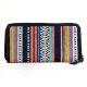 Boho Striped Zip Around Wallet with Card Slots & Coin Pocket