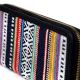 Boho Striped Zip Around Wallet with Card Slots & Coin Pocket