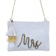 White Mrs Beaded Cross Body Sling Bag