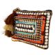 Oversized Clutch Bag With Silver Coin and Bronze Metal Hardware