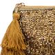 Sparkling Golden Beaded Bag With Tassel