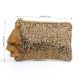 Sparkling Golden Beaded Bag With Tassel