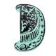 Aqua Green Distressed Floral D Pull Iron Handle