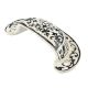 Cream Distressed Floral D Pull Iron Handle