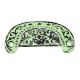 Lime Green Distressed Floral D Pull Iron Handle
