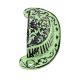 Lime Green Distressed Floral D Pull Iron Handle