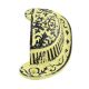 Yellow Distressed Floral D Pull Iron Handle