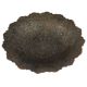Used Brass Floral Bowl With Dark Patina Finish