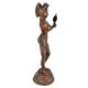South Indian Brass Lady Looking Into Mirror Statue