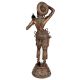 South Indian Brass Lady Looking Into Mirror Statue