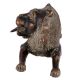 Brass Sitting Lion Statue in Black Finish