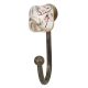 Golden Leaf Bird Square Ceramic Metal Hook Antique Fitting