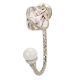 Golden Leaf Bird Square Ceramic Metal Hook Silver Fitting