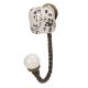 Golden Leaf Flower Square Ceramic Metal Hook Antique Fitting