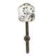 Golden Leaf Flower Square Ceramic Metal Hook Antique Fitting