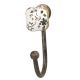 Golden Leaf Flower Square Ceramic Metal Hook Antique Fitting