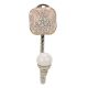 Pink Square Ceramic Metal Hook Silver Fitting