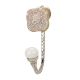 Pink Square Ceramic Metal Hook Silver Fitting