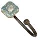 Square Ceramic Sage Green Ceramic Metal Hook Antique Fitting