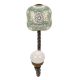 Square Ceramic Sage Green Ceramic Metal Hook Antique Fitting