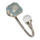 Square Ceramic Sage Green Ceramic Metal Hook Silver Fitting