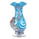 Swirl of White and Blue Hues Glass VaseÂ With Handles