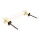 White Resin And Brass Small Door Handles