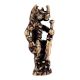 Standing Brass Rhino Warrior Statue With Sword