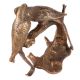 Brass Parrot Love Birds on Tree Showpiece