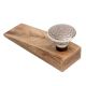 Golden Crown Pattern Ceramic Wooden Door Stopper