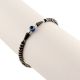 92.5 Sterling Silver Evil Eye Black Bead Crystal Bracelet