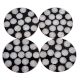 Round Resin and Wood Coasters Set of 4 In Honeycomb Pattern