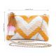 Chevron Beaded Crossbody Zipper Sling Bag
