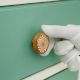 Handmade White and Brown Wooden Round Furniture Knobs