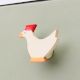 Handmade White Wooden Hen Drawer Knobs