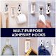 Handmade White Ceramic Blue Floral Adhesive Hook