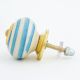 Old Turquoise Striped Knob