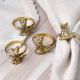 Handmade Brass Cat Napkin Ring in Set of 4