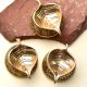3 Pieces Brass Pepal Leaf Oil Lamp Diya On Decorative Base