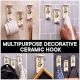 Handmade White Ceramic Green Leaf Stick Wall Hook