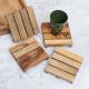 Handmade Brown Wooden Tea Coasters - Pack of 4