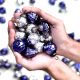 25 Pieces Purple and Silver Ornaments For Tree Decoration - Glass Christmas Ornaments