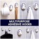 Blue Floral Ceramic No Drill Adhesive Wall Hook