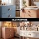 6 Pieces Floral Wooden Cabinet Knobs Drawer Pulls