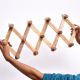 13 Peg Adjustable Foldable Wall Hanger Wooden Wall Mounted Cloth Hook