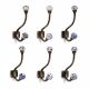 6 Pieces Floral Ceramic Iron Heavy Duty Wall Hook
