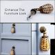 Decorative Rattan Natural Black Cabinet Knobs Dresser Pulls