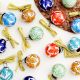12 Pieces Hand painted Multicolor Round Balls Ceramic Christmas Ornaments