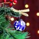 12 Pieces Hand painted Multicolor Round Balls Ceramic Christmas Ornaments