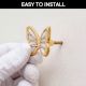 Modern Mother of Pearl and Brass Butterfly Wall Hook